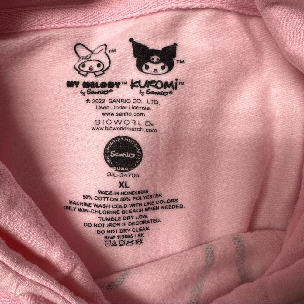 Bioworld Sanrio kuromi my melody hoodie XL women - Picture 3 of 4